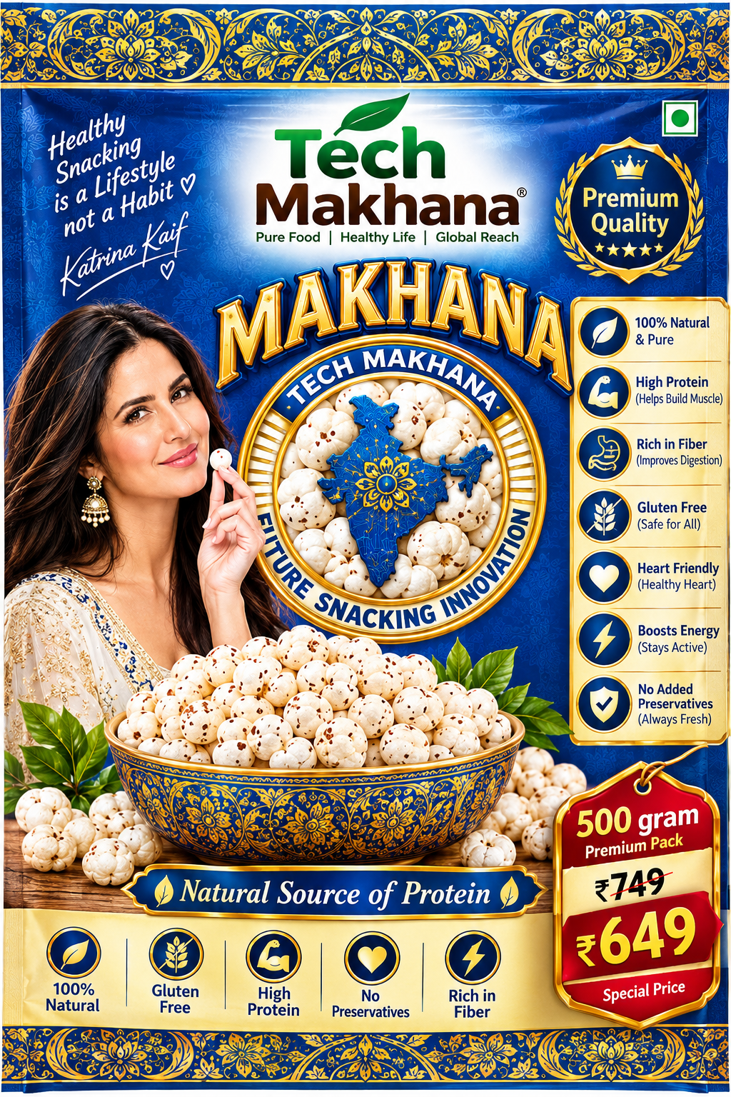 500 gram Makhana – Balanced & Wholesome Super Snack - Image 1