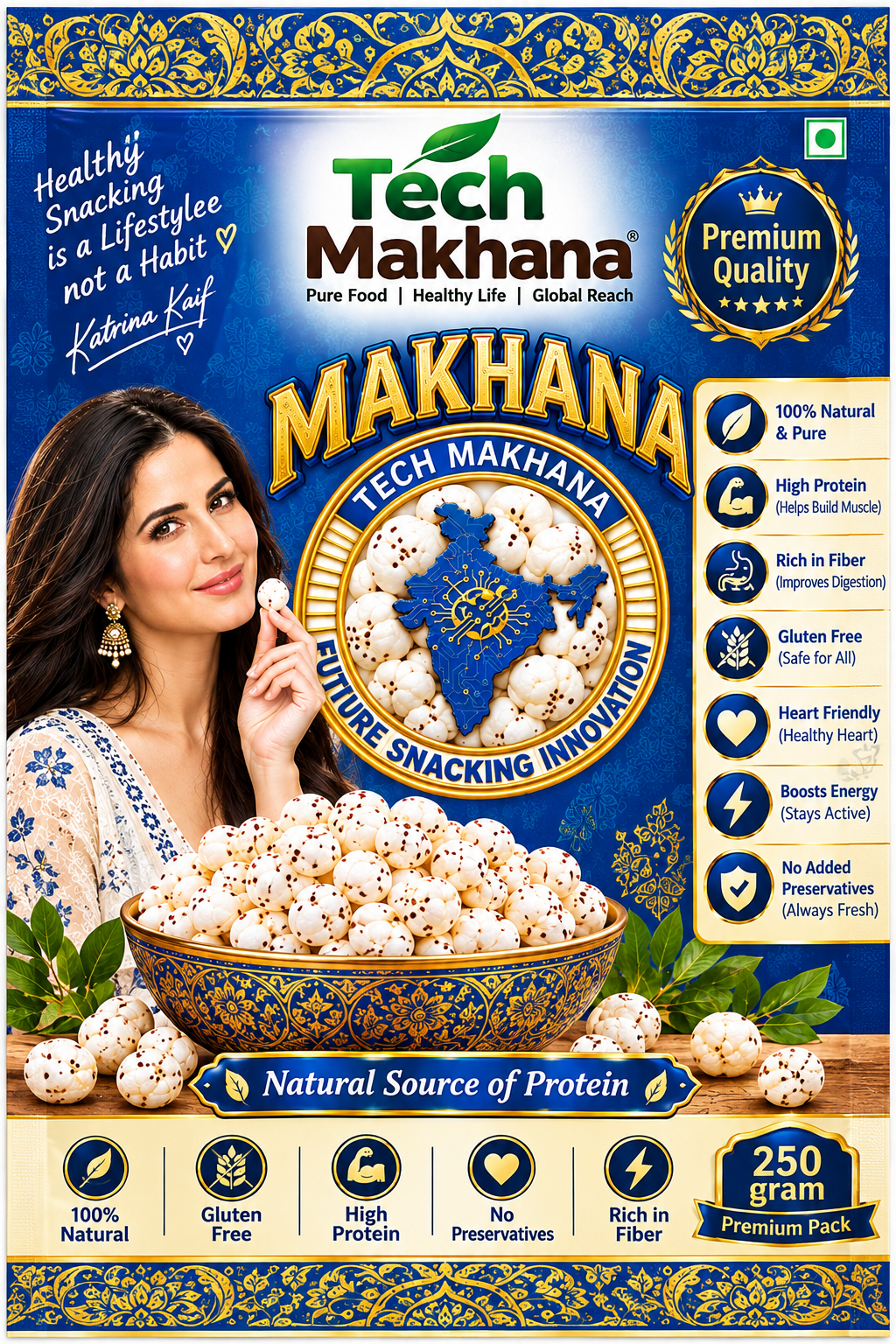 100 gram Makhana – Premium Quality Light & Crispy Nuts | E-Health Food quantity - Image 1